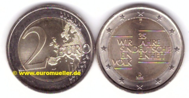 2 Euro Gedenkmünze Deutschland 2025 - 35 J. Dt. Einheit -J-